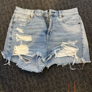 American Eagle Outfitters Light Blue Distressed Jean Shorts